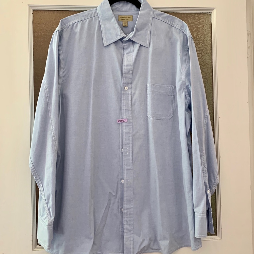 Powder blue men’s button up dress shirt